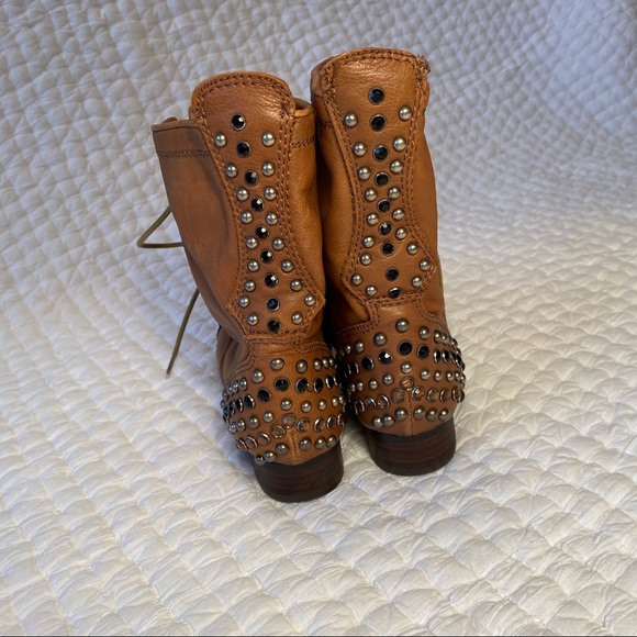 ALDO Leather Studded Combat Boots - Picture 2 of 6